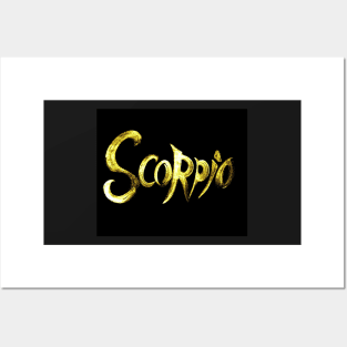 SCORPIO HOROSCOPE, BIRTH SIGN TAROT GOLD INK  ON BLACK Posters and Art